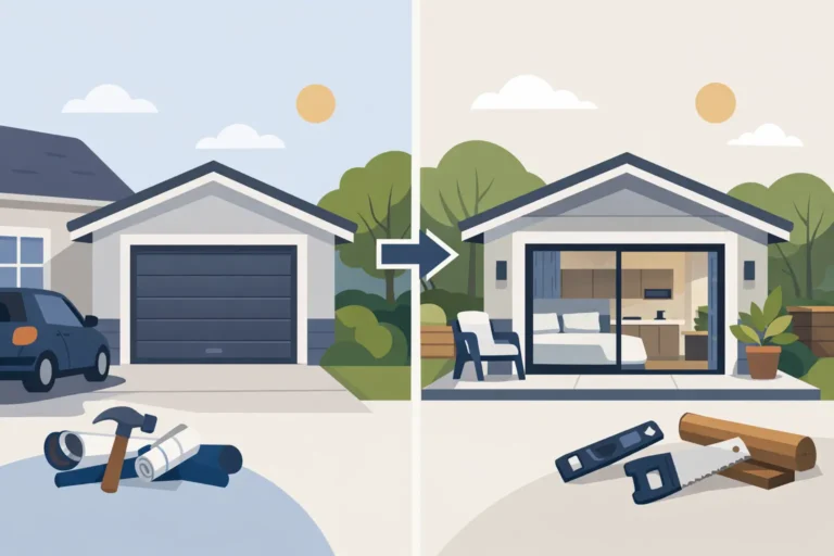 ADU Construction Example: Garage to Guest Suite